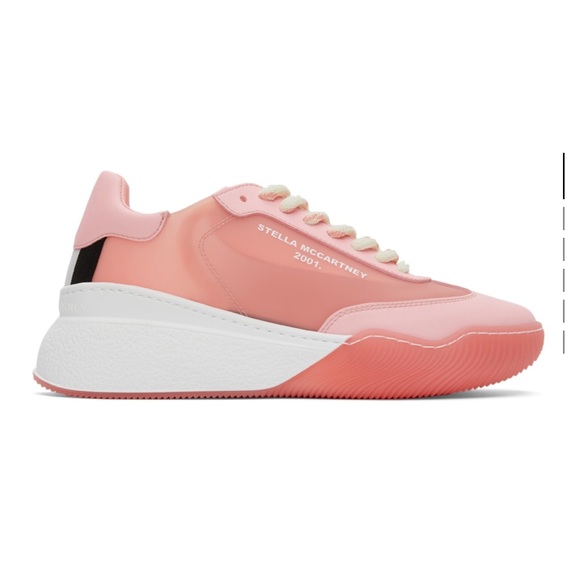 STELLA MCCARTNEY Pink Glow-in-the-dark loop sneakers, W7.5 / IT 38 - Picture 1 of 5